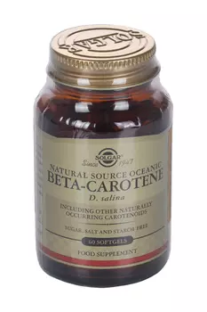 Бета-Каротин из океанической водоросли Д Салина, 60 шт, капсулы