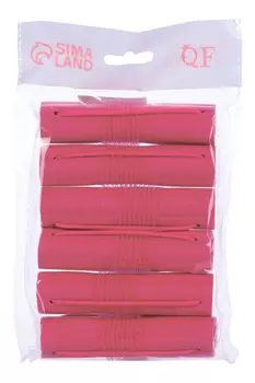 Бигуди Queen fair на резинке d = 2,3 см 6 шт цвет розовый