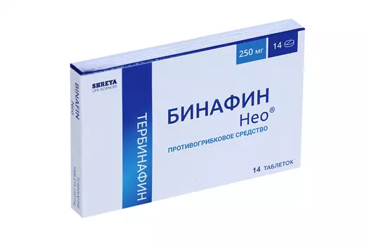 Бинафин Нео 250 мг, 14 шт, таблетки