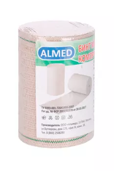 Бинт Альмед мед эласт компресс средн растяжимости 2.5м х 80 мм