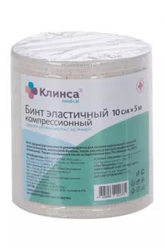 Бинт эласт компресс сред растяжимости с застежкой 10х500 см