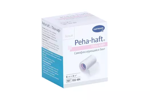 Бинт HARTMANN самофиксирующийся PEHA-HAFT 4 м х 6 см белый