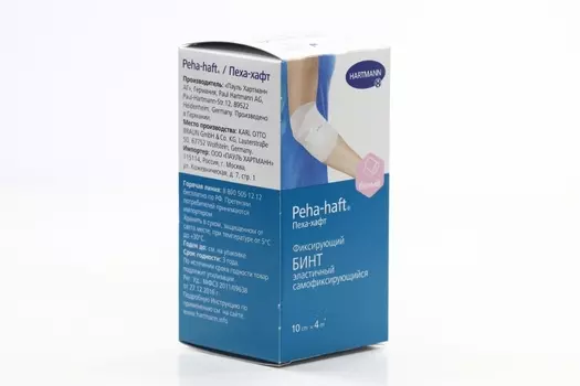 Бинт HARTMANN самофиксирующийся PEHA-HAFT 4 м х 10 см белый