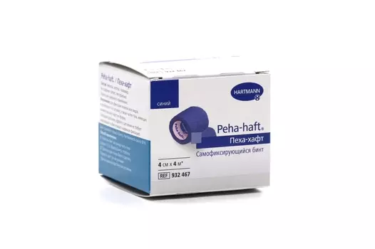 Бинт HARTMANN самофиксирующийся PEHA-HAFT 4 м х 4 см синий