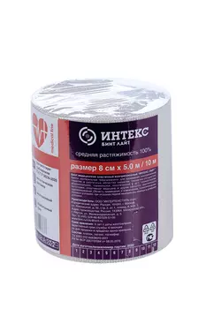 Бинт ИНТЕКС-ЛАЙТ компрессион эласт мед Т клипсы средней растяж 80мм х5 м