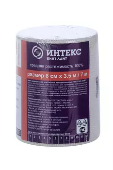Бинт ИНТЕКС-ЛАЙТ компрессион эласт мед Т застежка средней растяж 80х3.5 м