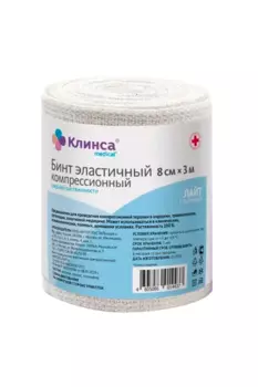 Бинт Клинса СР эласт 8 см х3 м, застежка