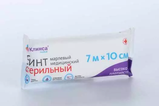 Бинт Клинса стер высокой плотности 7мх10см