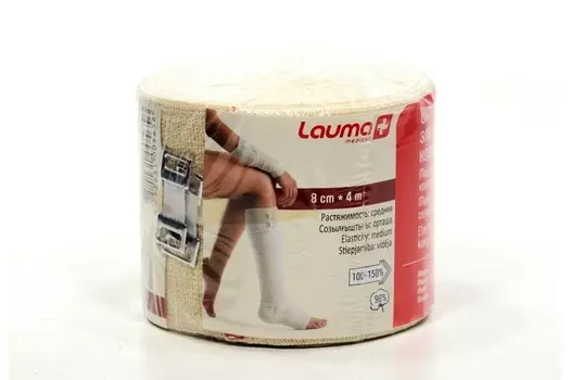 Бинт Лаума компрессионный эласт мед средней растяж 8х400 см