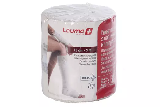 Бинт Лаума компрессионный эласт мед средней растяж 10х300 см