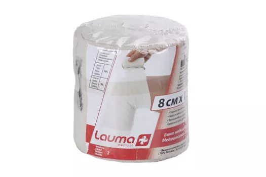 Бинт Лаума компрессионный эласт мед высокой растяж 8х150 см