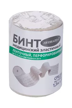 Бинт Леонарда мед эластич ленточ перфорир средн растяж 8см x1.5м