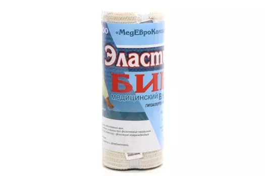 Бинт мед эласт вязан с лайкрой компресс ленточ СР 15 см х 3 м