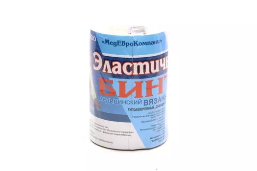 Бинт мед эласт вязан с лайкрой компресс ленточ СР 10 см х4 м