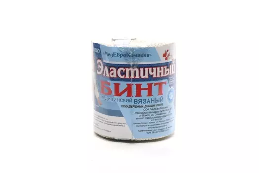 Бинт мед эласт вязан с лайкрой компресс ленточ СР 6 см х 2.5 м
