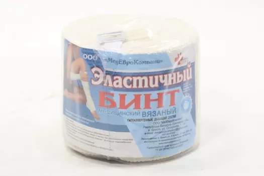 Бинт мед эласт вязан с лайкрой компресс ленточ СР 6 см х 5 м