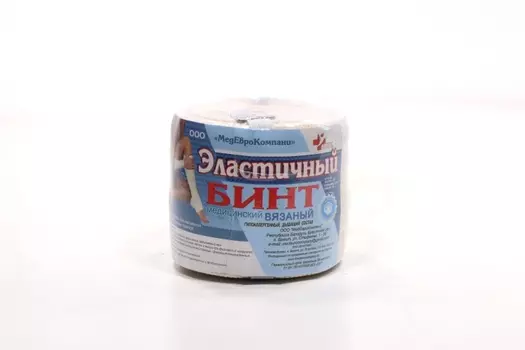 Бинт мед эласт вязан с лайкрой компресс ленточ СР 6 см х 4.0 м