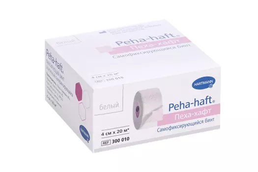 Бинт Пеха-хафт эластичный самофиксирующийся белый 4 см х 20 м
