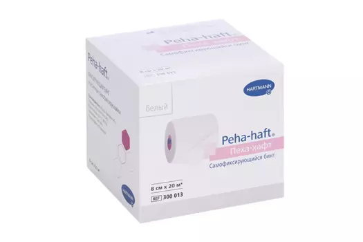 Бинт Пеха-хафт эластичный самофиксирующийся белый 8 см х 20 м