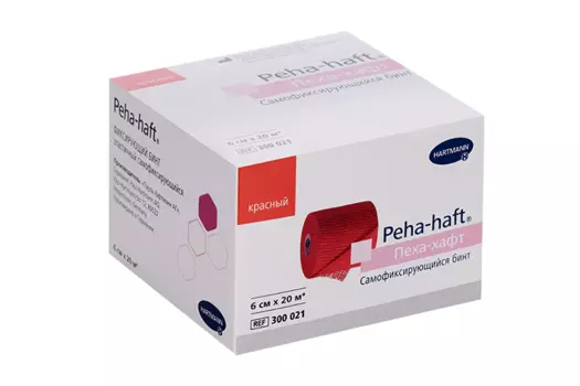 Бинт Пеха-хафт эластичный самофиксирующийся красный 6 см х 20 м