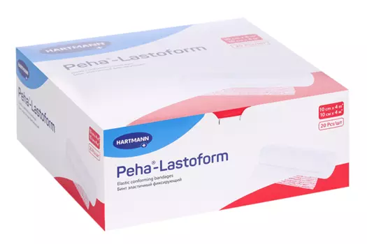 Бинт Пеха-Ластоформ эластичный фиксирующий 10см x 4м, 20 шт
