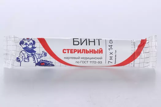 Бинт стер мед марлевый инд уп прессов 28 г 7м х14см, Лейко