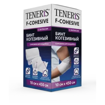 Бинт Тенерис когезивный самофиксир с латексом 10х400 см