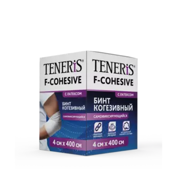 Бинт Тенерис когезивный самофиксир с латексом 4х400 см