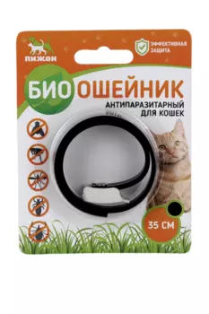 Биоошейник Пижон антипаразитарный д/кошек от блох и клещей черный 35 см