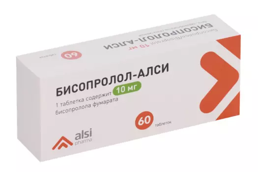 Бисопролол-АЛСИ 10 мг, 60 шт, таблетки