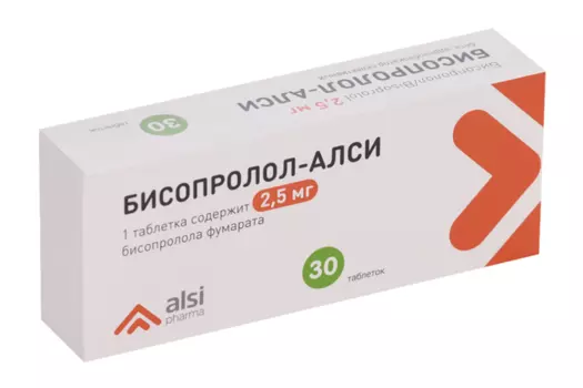 Бисопролол-АЛСИ 2.5 мг, 30 шт, таблетки