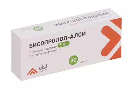 Бисопролол-АЛСИ 5 мг, 30 шт, таблетки