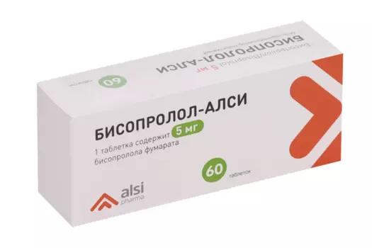 Бисопролол-АЛСИ 5 мг, 60 шт, таблетки