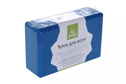 Блок Sangh д/йоги 23х15х8 см 180 г цвет синий