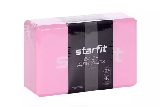 Блок Starfit YB-200 Eva д/йоги 8х22,8х15 см розовый пастель