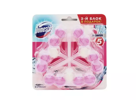 Блок туалет Domestos Ледяная Магнолия 55 г, 3 шт