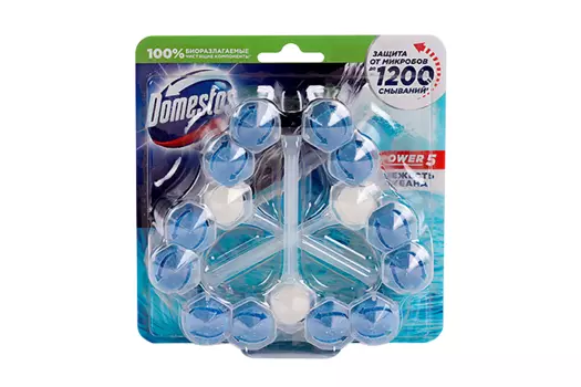 Блок туалет Domestos Свежесть океана 55 г, 3 шт