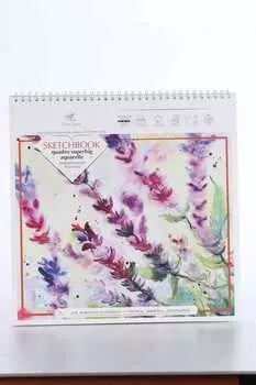 Блокнот д/зарисовок Полином 280х280 мм 20 листов на гребне Sketchbook акварел бумага 200 г/м