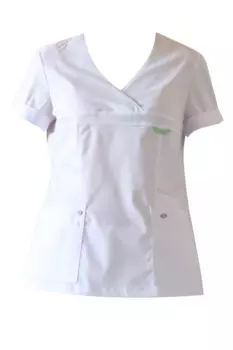 Блуза ДОКТОР СТИЛЬ Альфа медицинская прилегающего силуэта белый женская р 96 EUR М/L