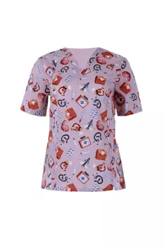 Блуза PROLANA медицинская р 44 светло-розовый с рисунком