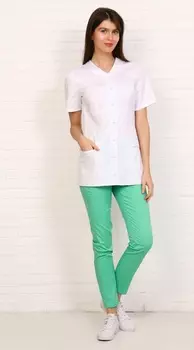 Блуза PROLANA медицинская р 46 с V-вырезом белый