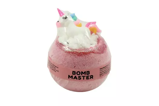 Бомбочка Bomb Master д/ванн Единорог бурлящий шар/гейзер с игрушкой розовый, 130 г