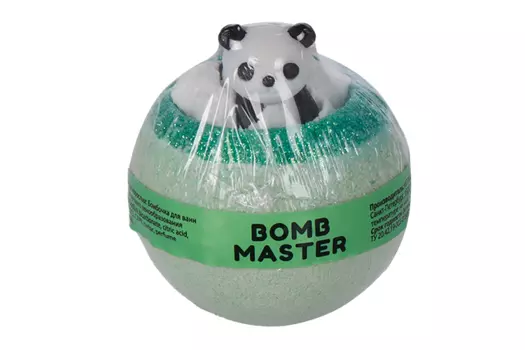 Бомбочка Bomb Master д/ванн Панда бурлящий шар/гейзер с игрушкой зеленый, 130 г