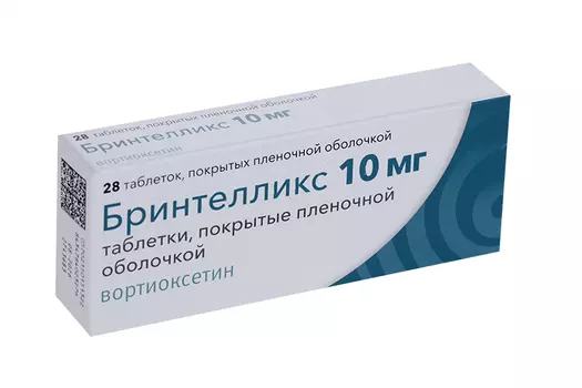 Бринтелликс 10 мг, 28 шт, таблетки покрытые пленочной оболочкой