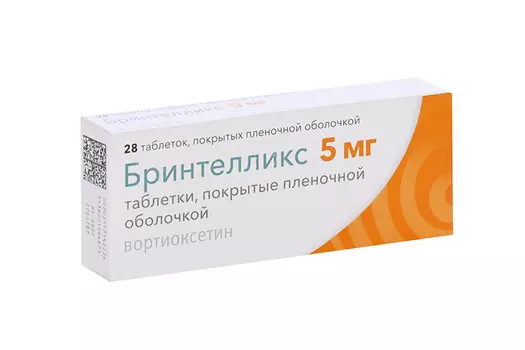 Бринтелликс, 5 мг, 28 шт, таблетки покрытые пленочной оболочкой