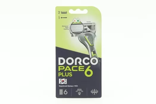 Бритва DORCO Pace-6 6-лезвийная + 2 касеты