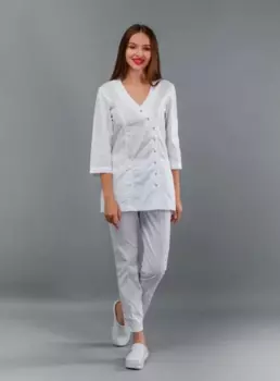 Брюки Альба-С медицинские вискоза премиум Б055 белый р 48