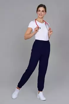 Брюки Doctor Big женские медицинские рез/на манжете/карман темно-синие р 44 (170-176)