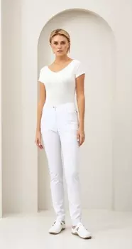 Брюки Лечи Красиво медицинские скинни р.46 белый
