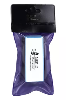 Брусок MERTZ д/ногтей полировочный 4-х сторонний баф серый